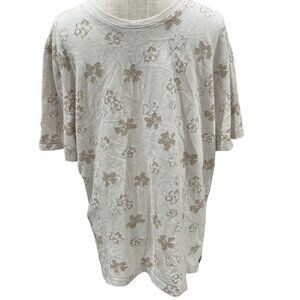 Ted Baker London Womens Floral Beige T-Shirt Size 6 Soft Cotton Blend Casual Fit